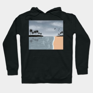 Sandy beach and cloudy skies Hoodie